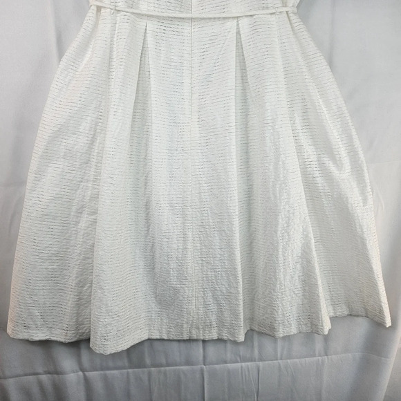 Pappagallo Women Natural White Seersucker Summer Dress Sz 10 Pockets - Picture 14 of 14